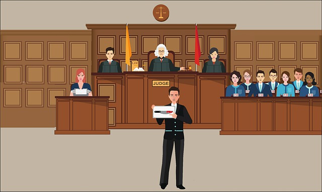 Graphic shows a cartoon courtroom, including judges, jury, and a court reporter, symbolizing how Coash & Coash provides accurate court reporting and legal videography across the US.